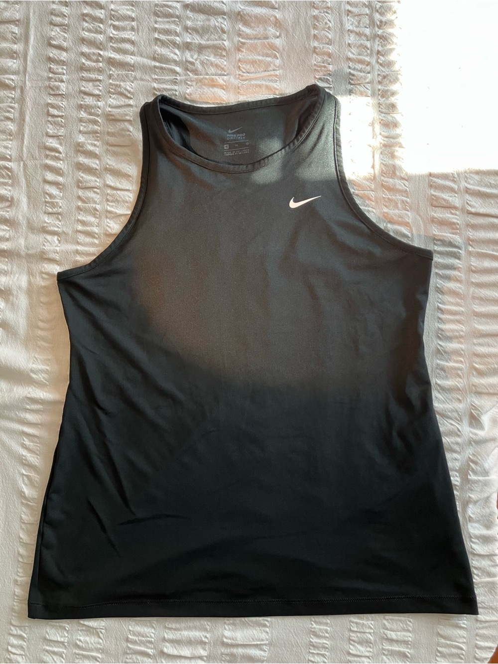 Nike Black Women's Athletic Tank with White Swoosh